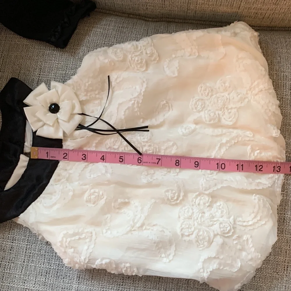Rare Editions Toddler Top and Leggings, white and black, size 3T